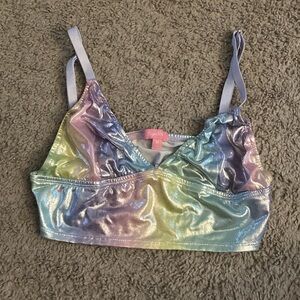 Sugar Thrillz Iridescent Rainbow Bralette
